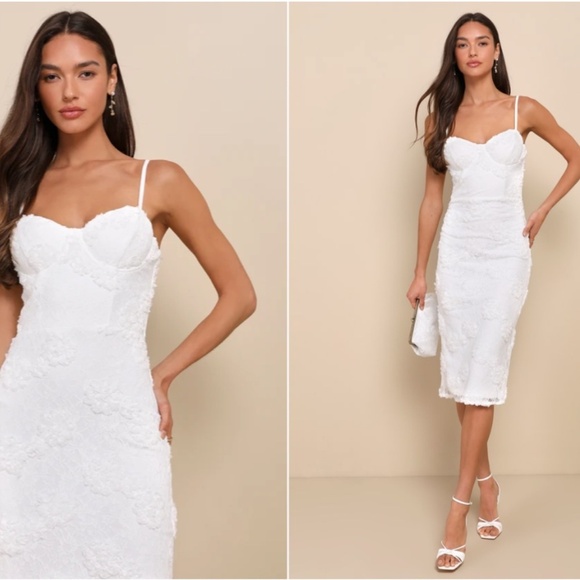 Lulu's Elegant White Lace Dress - Picture 3 of 5